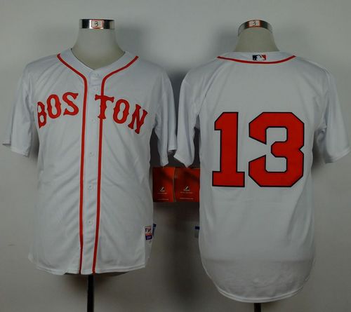 Red Sox #13 Hanley Ramirez White Cool Base Stitched MLB Jersey - Click Image to Close